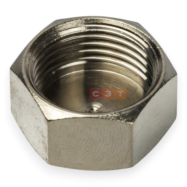 Заглушка ВР латунная (никелированная) 1" 1/2 General Fittings