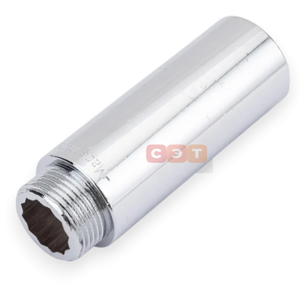 Удлинительная гайка усиленная латунная (хромированная)   3/4" х 80 General Fittings