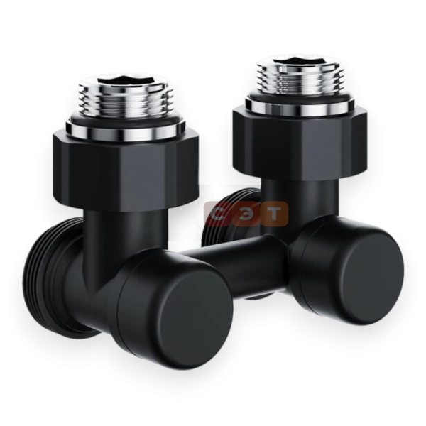 Узел нижнего подключения Royal Thermo Design угловой 1/2"х3/4" EK (черный)