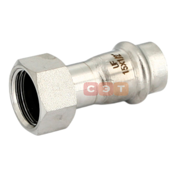 Муфта с ВР пресс нержавеющая  22 х  3/4"  UniFitt