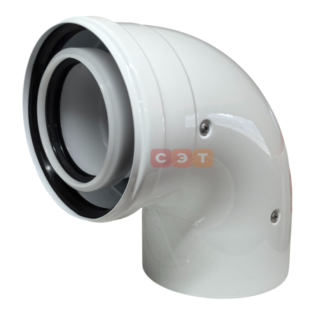 Комплект коаксиального дымохода PPR/Al   Camino Ø 80/125 мм  (труба с кончанием длиной 1000мм, отвод)