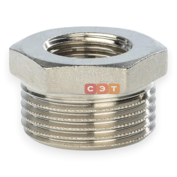 Футорка ВР-НР латунная (никелированная) 1/2" - 1/4" General Fittings