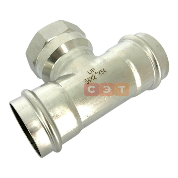 Тройник с ВР пресс нержавеющий  54х 1/2"х54  UniFitt