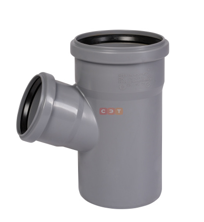 Тройник косой раструбный 67* 110 / 75 (СЕРАЯ)