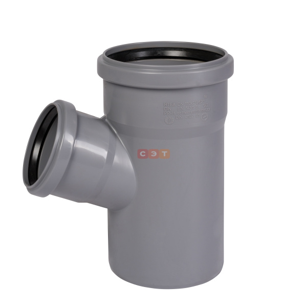 Тройник косой раструбный 67* 110 / 75 (СЕРАЯ)