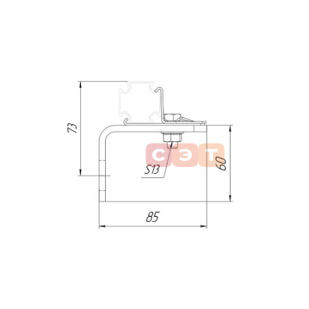 Крепление к стене/полу одинарное для профиля RIVO Fix
