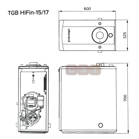 Котел напольный газовый Kiturami  TGB HiFin-17