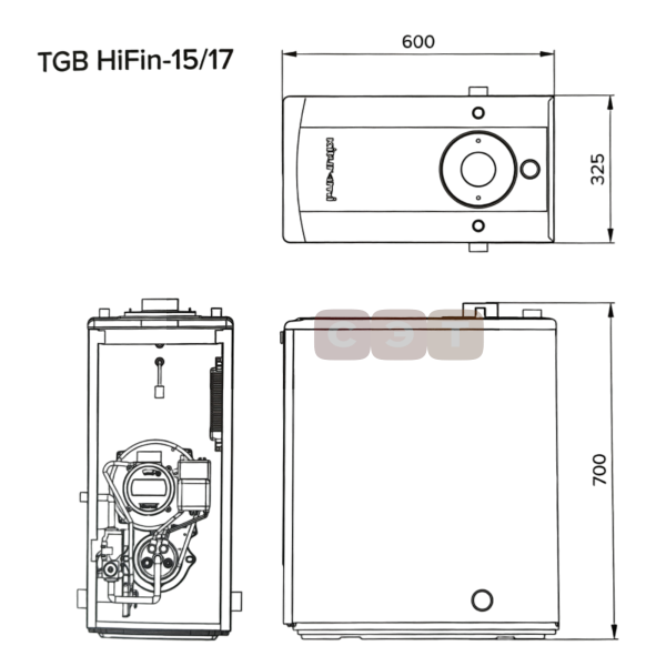 Котел напольный газовый Kiturami  TGB HiFin-17