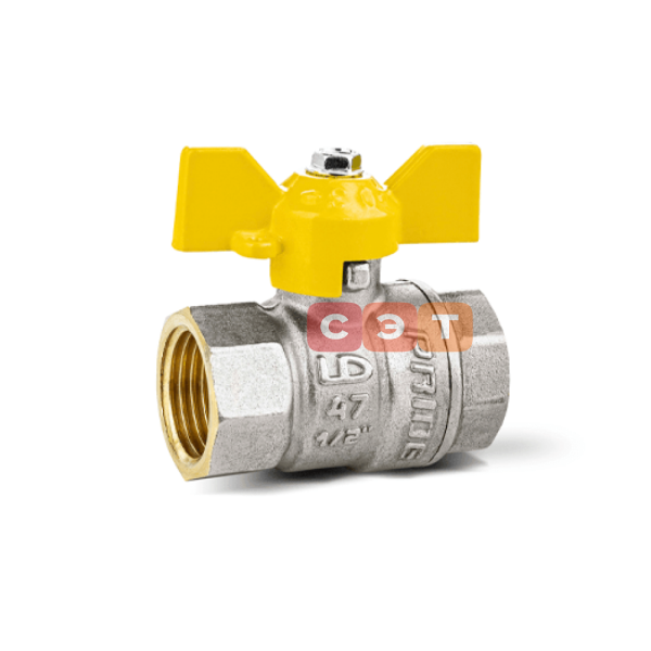 Кран шаровый газовый ВР-ВР (бабочка) 1/2"  LD Pride
