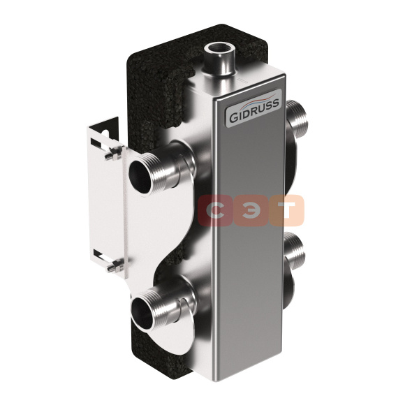 Гидравлический разделитель из нерж. стали GRSS-  60-25.EPP  (60 кВт, вход G 1'', выход G 1'', м.р.=125мм, изоляция)