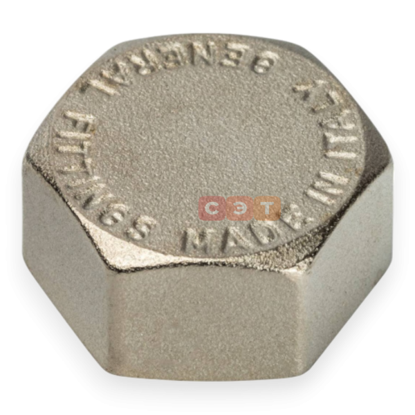 Заглушка ВР латунная (никелированная)  1/2" General Fittings