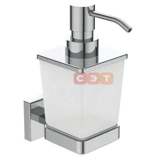 Диспенсер для жидкого мыла для настенного монтажа, матовое стекло, с крепежом