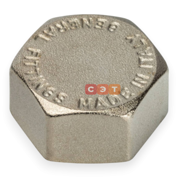 Заглушка ВР латунная (никелированная)  1/2" General Fittings