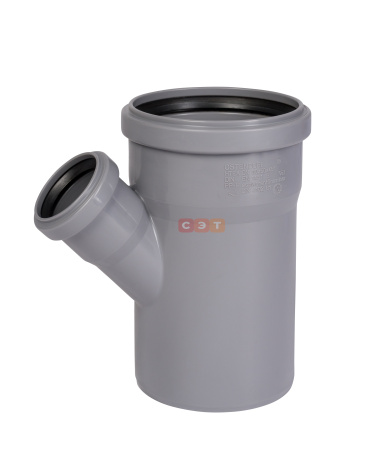 Тройник косой  раструбный 45* 110 / 50 (СЕРАЯ)