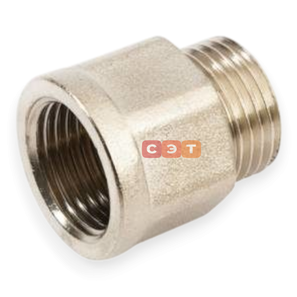Удлинительная гайка (6ти гранная) латунная (никелированная)  1/2" х 20 General Fittings