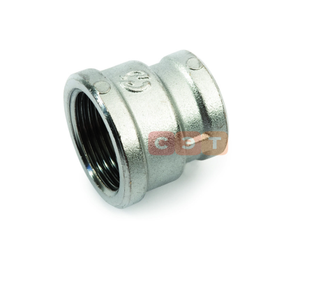 Муфта переходная ВР-ВР латунная (никелированная) 1/2" - 3/8" General Fittings