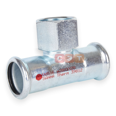 Тройник с ВР оцинкованный 24130G  35х 1/2"х35 SANHA