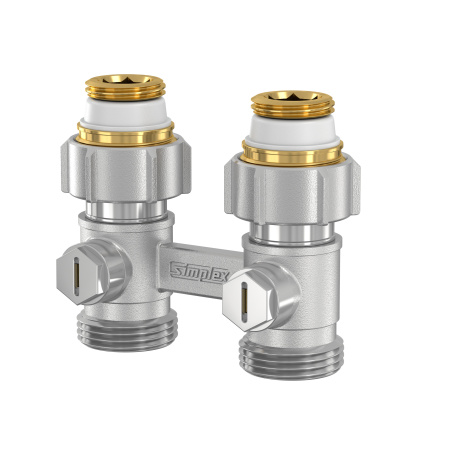 Узел нижнего подключения Exclusive Line D1/50 прямой, 1/2x3/4" c ниппелями 1/2"