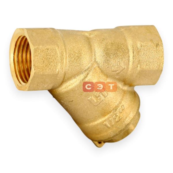 Фильтр косой (латунный)   1/2" UF с отверстием для пломбировки