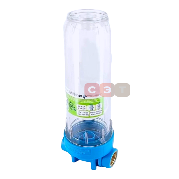 Колба фильтра 10" DP BIG 1" 2P, SX (ключ + кронштейн)