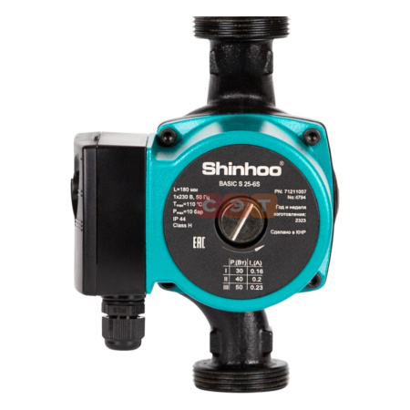 Циркуляционный насос  (с «мокрым» ротором) BASIC S 25-4S 180 1x230V Shinhoo