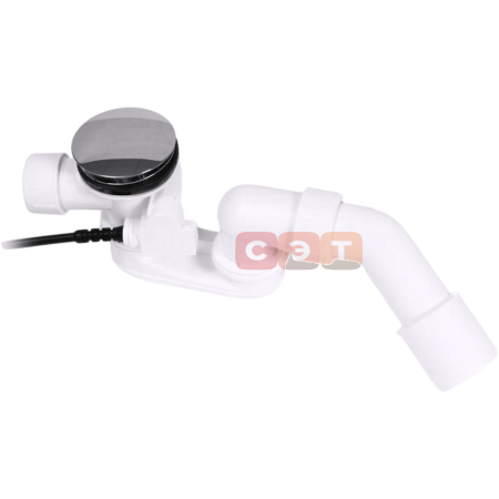 Слив/перелив для ванн Multiplex Visign M5 (автомат, DN40/50, l=150-260мм, сифон, отвод 45) (Viega)