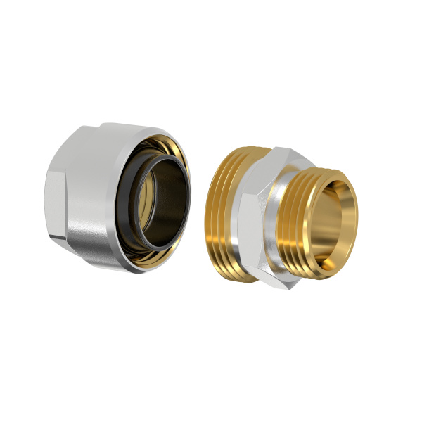 Фитинг резьбовой латунный Plus для стальных труб 1/2" х G3 /4" M, евроконус, DVGW