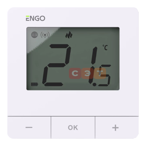 Умный терморегулятор ZigBee/868 МГц, 2хАА, белый Engo  E25-BATW