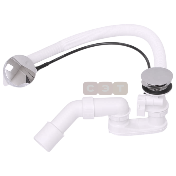 Слив/перелив для ванн Simplex (автомат, DN40/50, l=150-400мм, сифон, отвод 45) (Viega)