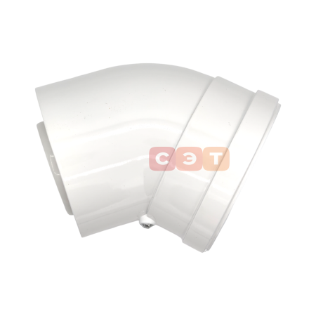 Коаксиальный отвод полипропиленовый 45°, диам. 80/125 мм