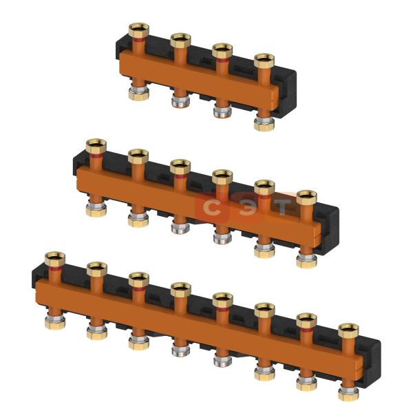 Настенный распределительный коллектор (на 4-7 отоп. контура)
