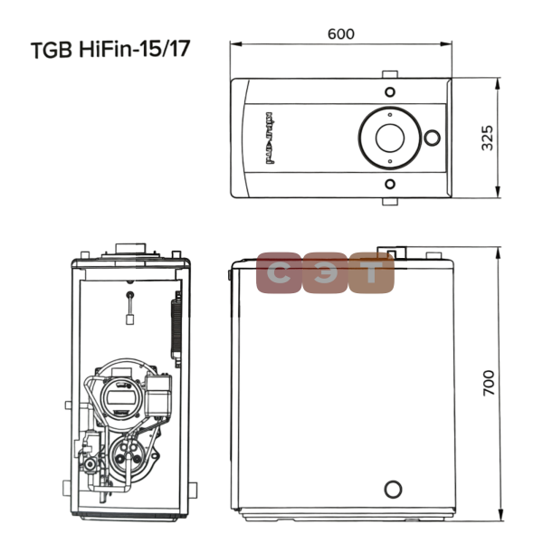 Котел напольный газовый Kiturami  TGB HiFin-15