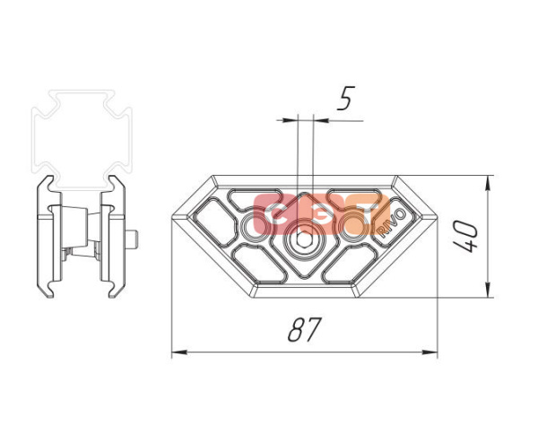 Соединение угловое 180°/90°/45° RIVO Fix