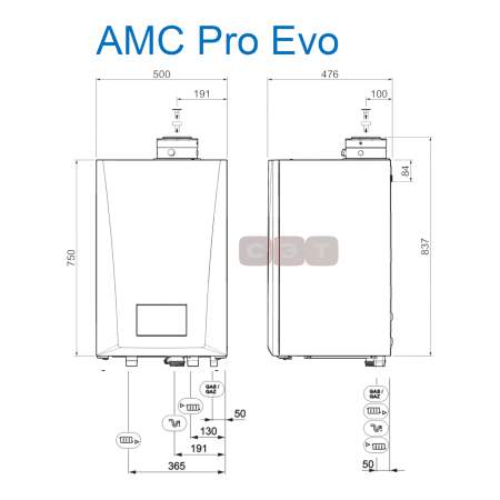 Котел настенный конденсационный De Dietrich AMC Pro EVO 115  (панель Diematic Evolution)