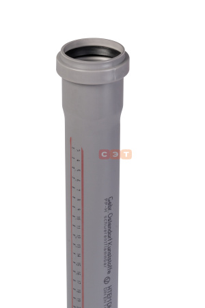 Труба раструбная d  50 l=1000 (СЕРАЯ)