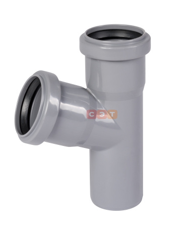 Тройник косой раструбный 67*  50 / 50  HTEA ( серый )