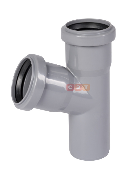 Тройник косой раструбный 67*  50 / 50  HTEA ( серый )