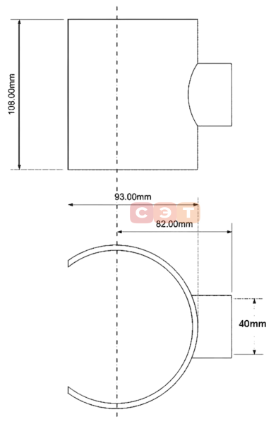 Врезка 110 х 40 мм (клеевое соединение)