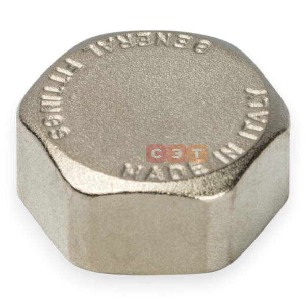 Заглушка ВР латунная (никелированная)  3/4" General Fittings