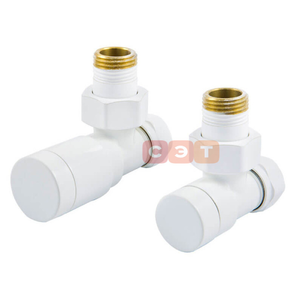 Комплект с ручным вентилем Elegant 6042 (угловой, белый) Нр1/2' x Вр1/2' 