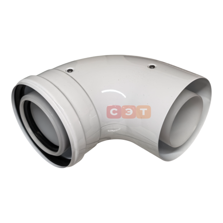 Комплект коаксиального дымохода PPR/Al   Camino Ø 80/125 мм  (труба с кончанием длиной 1000мм, отвод)