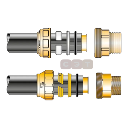 Муфта комбинированная с ВР для ПНД (латунная)  Tiemme 32х1"