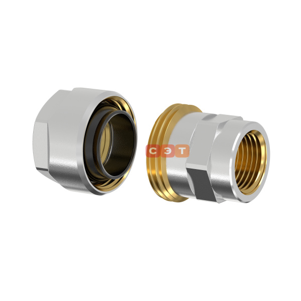 Фитинг резьбовой латунный Plus с ВР NEW (для стальных труб)   1/2"х1/2"