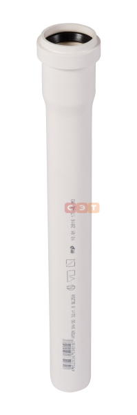 Труба раструбная d  32 l= 250 HTEMw ( белая )