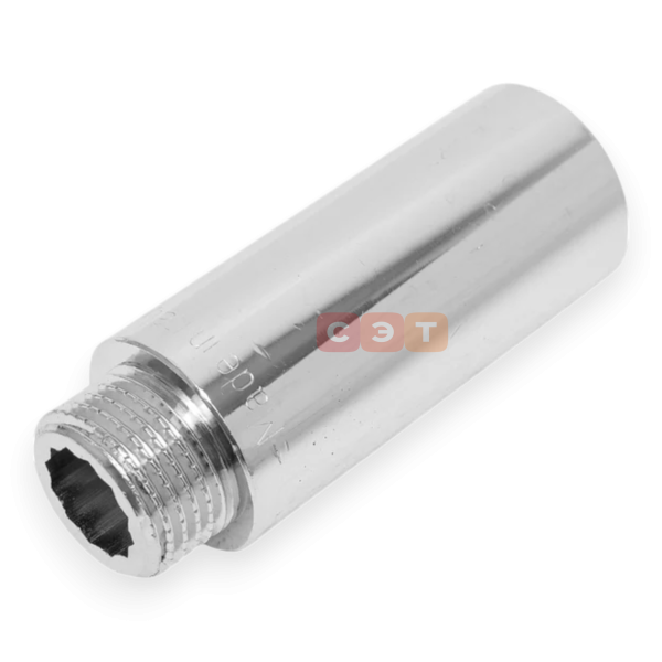 Удлинительная гайка усиленная латунная (хромированная)  1/2" х 60 General Fittings