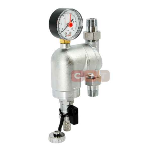 Фильтр промывной поворотный (сливной шаровый кран, манометр)  1/2"UF (Китай)