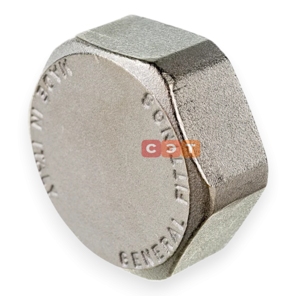 Заглушка ВР латунная (никелированная) 1" General Fittings