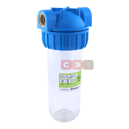 Одинарная прозрачная колба фильтра 10" (Senior) Plus 3P SX  3/4"