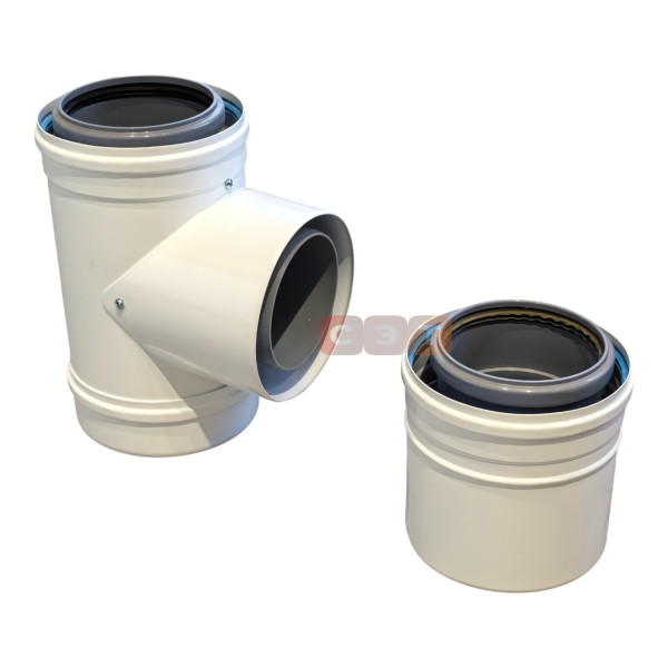 Горизонтальный коаксиальный дымоход 110/150мм (DY881)