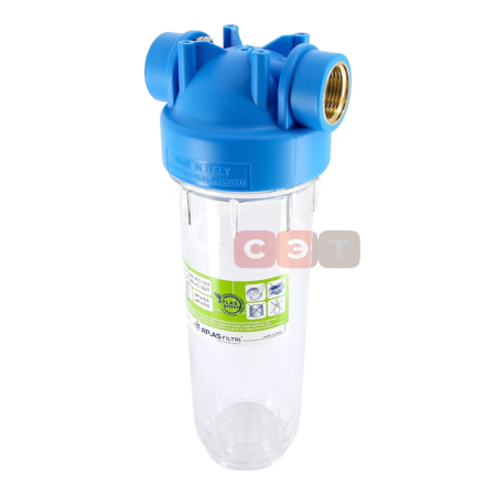 Одинарная прозрачная колба фильтра 10" (Senior) DP MONO 2P (SX, BX)1"